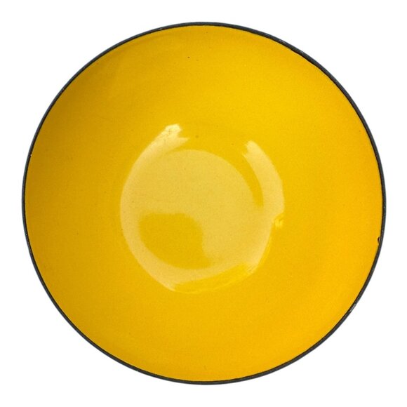 Cathrine Holm Of Norway Lotus Yellow Bowl 4" MCM Enamelware Collectible Kitchen - Picture 2 of 5